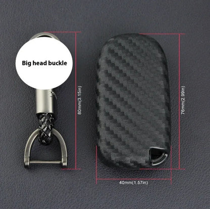 Carbon fibre pattern silicone key case for Dodge Chrysler Fiat remote keys with single bag and buckle options