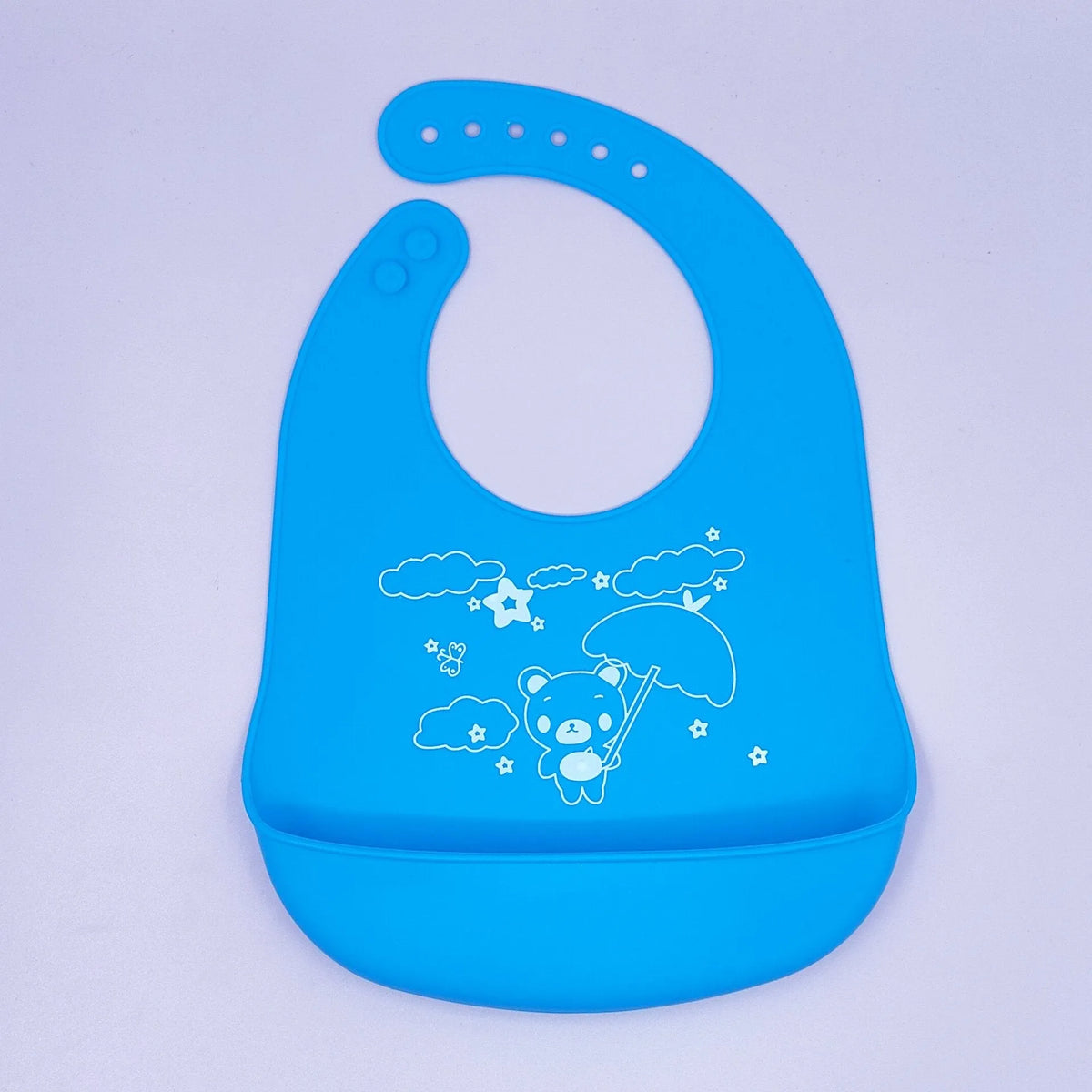 Silicone baby bib with cartoon print, waterproof and antifouling, for ages 0-6 years