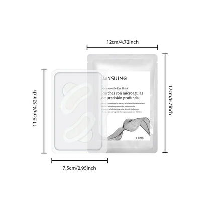 A pair of micro needle eye mask patches for under eye treatment.