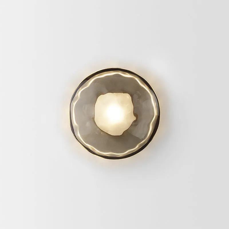Bedside hotel glass art wall lamp with iron materials, voltage 220V, available in transparent, frosted, smoke grey and multi-colour shade options including long brush holder and multi-head configurations for wall-mounted lighting