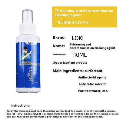 110ml bottle of table tennis rubber cleaning liquid with a white sponge applicator.
