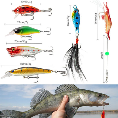 24-piece metal fishing lure set with various designs for freshwater angling