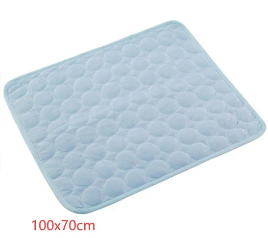 Premium cooling pet pad made with heat-resistant fibers for instant relief from summer heat for dogs and cats