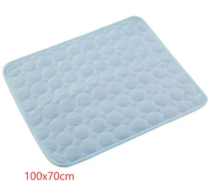 Premium cooling pet pad made with heat-resistant fibers for instant relief from summer heat for dogs and cats