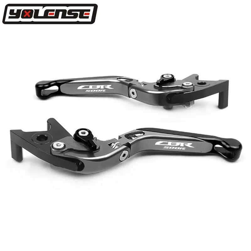 CNC foldable telescopic brake clutch horn levers for Honda CBR500R 2013 onwards, T6061 alloy, anodised, pair