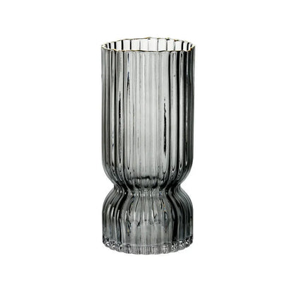Electroplated glass vase with gold edge trim in chrysanthemum colours for modern home decoration