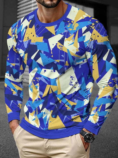 Man wearing a long sleeve milk silk pullover in a round neck, Young Casual style.