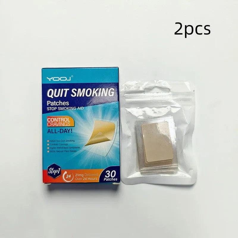 Box of 30 plant extract nicotine patches for smoking cessation with herbal ingredients