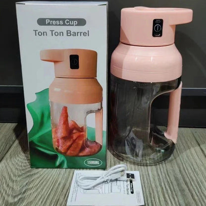 USB rechargeable portable blender with large 50-ounce capacity, powerful 80-watt motor, and precision steel blades for blending fresh juices and smoothies on the go.