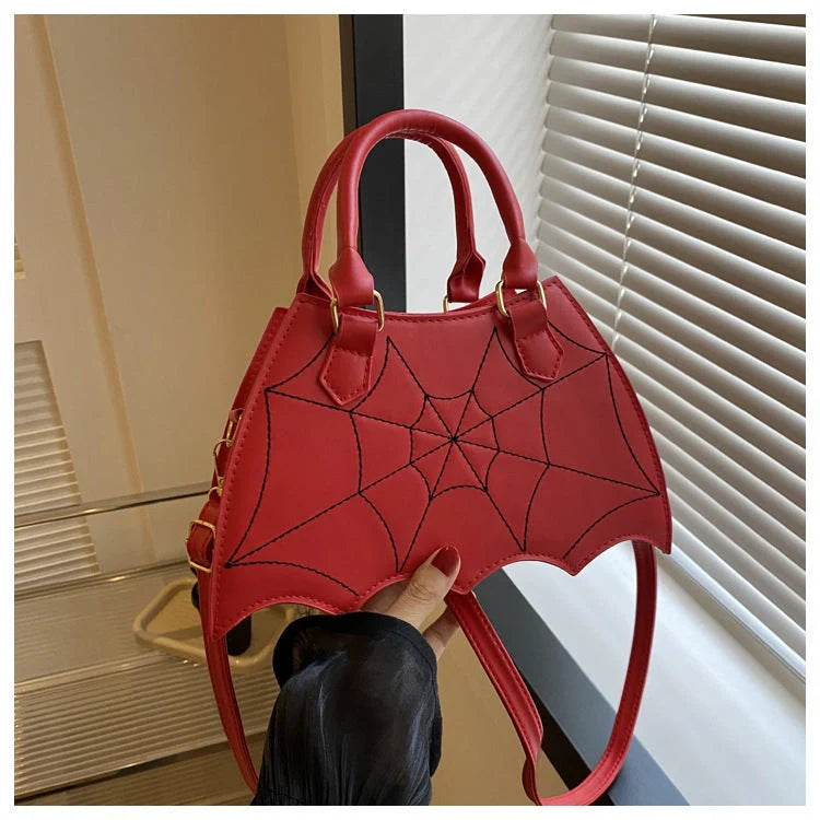 Stylish spider web design shoulder bag in various colours for Halloween fashion