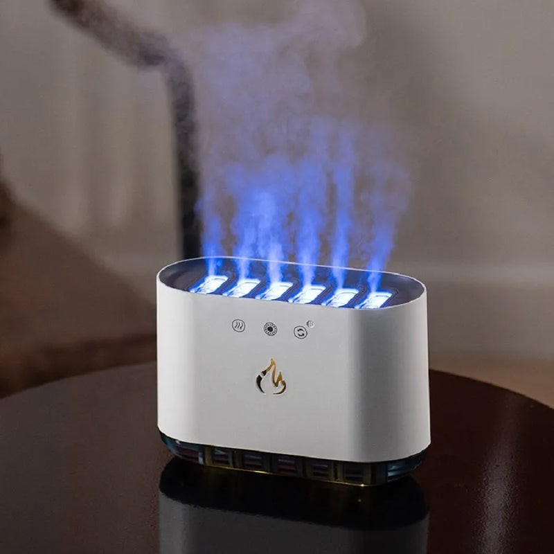 Dynamic Pickup Humidifier, large-capacity household humidifier with large fog output, featuring colourful atmosphere lamp and aromatherapy function for bedrooms and offices, in white colour