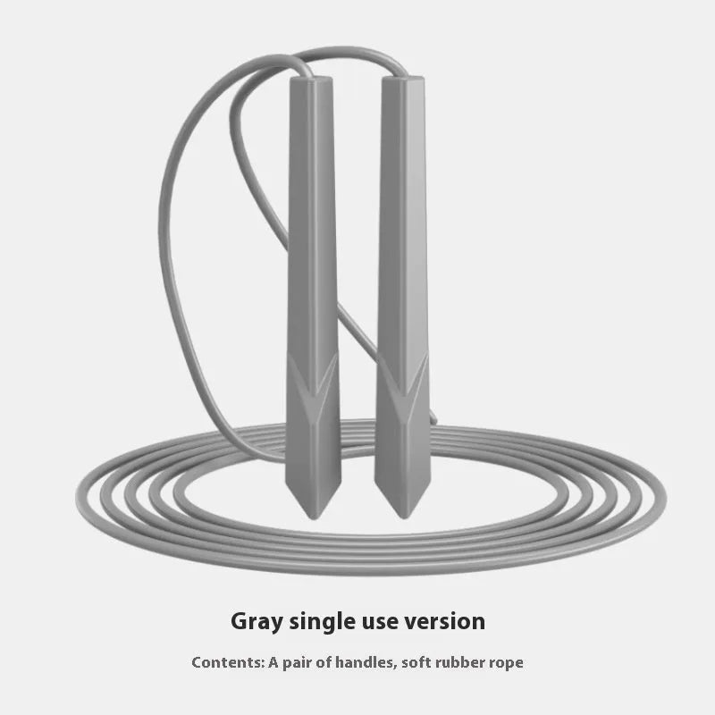 A blue plastic-handled skipping rope on a grey background, showing its 2.8-metre PVC cord length.