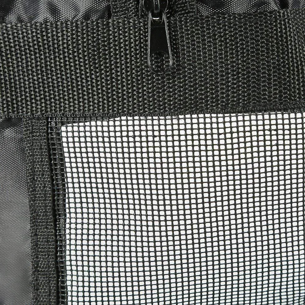 Black cat restraint bag with dimensions 28×17×2.5cm for grooming and feeding procedures