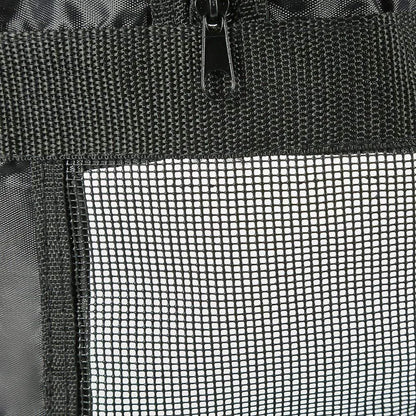 Black cat restraint bag with dimensions 28×17×2.5cm for grooming and feeding procedures