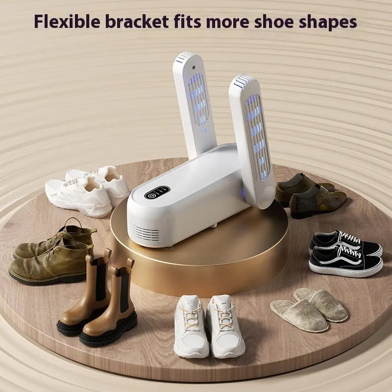 D4 black automatic shoe dryer with timer and waterproof interior