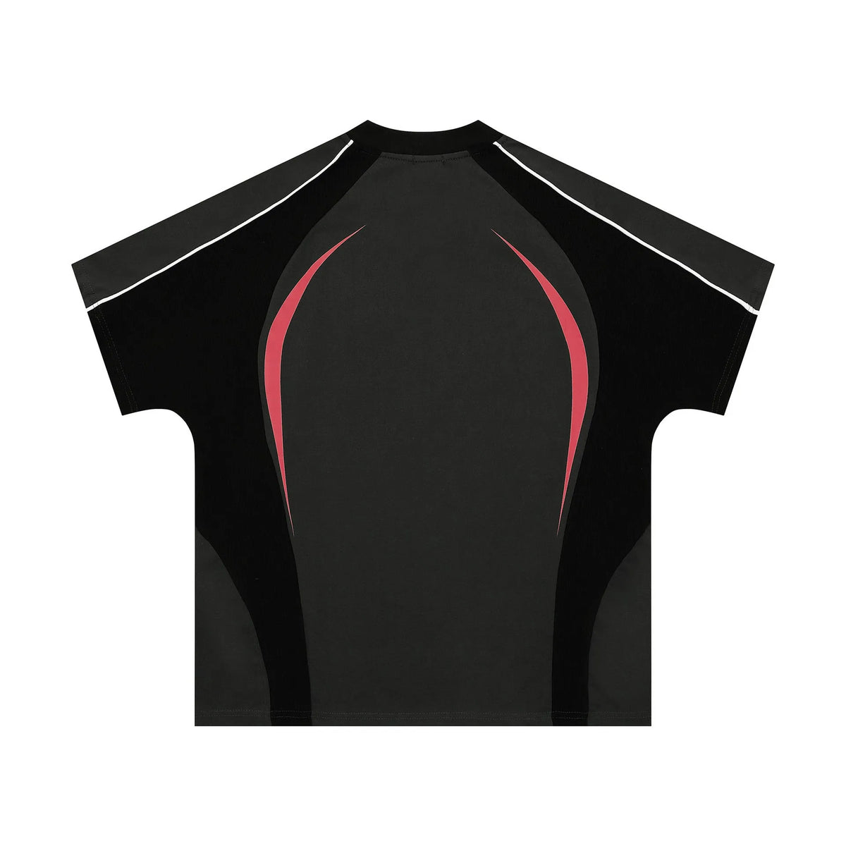 Men's loose black t-shirt with a colour matching letters print on the chest.