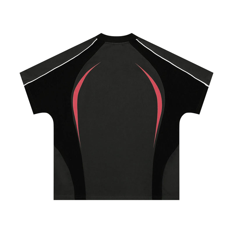 Men's loose fit t-shirt with colour matching letters print, short sleeve pullover style, available in black YR9116-wild or apricot YR9116-Wild, sizes M, L, XL, and XXL, for casual wear.