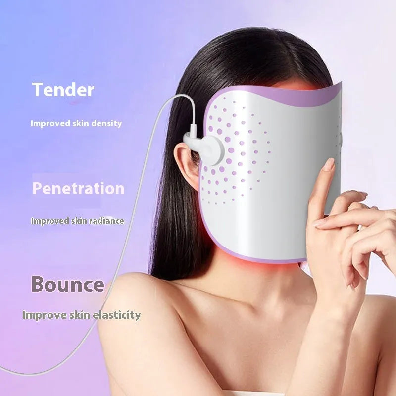 White and purple photon beauty mask IPL device with spectrometer for home skin treatment