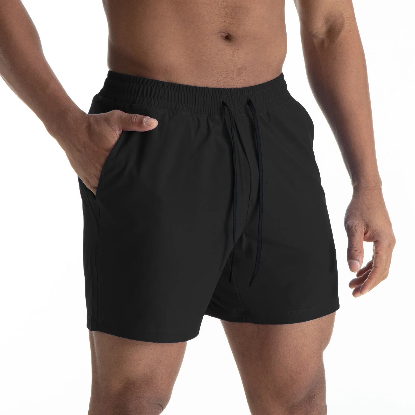 Men's polyester mesh stitching casual sports shorts in multiple colours for running and basketball