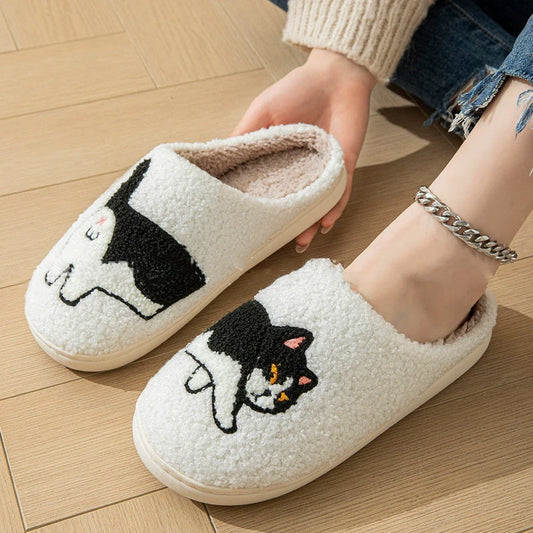 Cozy cotton slippers with cute patterns, plush interior, and non-slip sole for comfortable indoor and outdoor wear