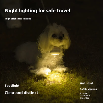 Rechargeable LED dog luminous collar with hanging lamp ring in four colour options