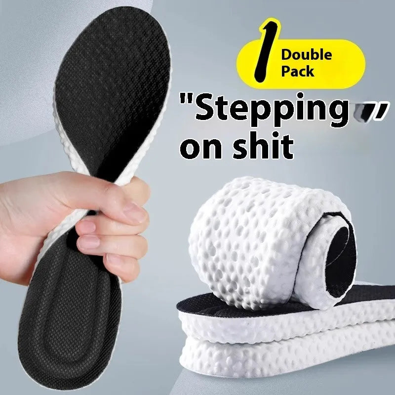 Breathable deodorant sports insoles in grey, black, or orange with high elastic PU construction and cut-to-fit sizing