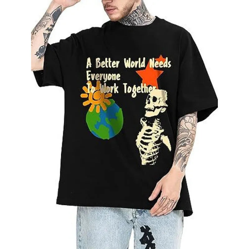 A man wearing a printed short-sleeve polyester sports T-shirt, showing the digital pattern design.