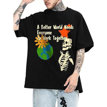 A man wearing a printed short-sleeve polyester sports T-shirt, showing the digital pattern design.