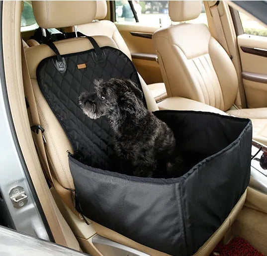 Waterproof nylon pet seat cover for car, 45x45x58cm, black grey beige, with adjustable strap