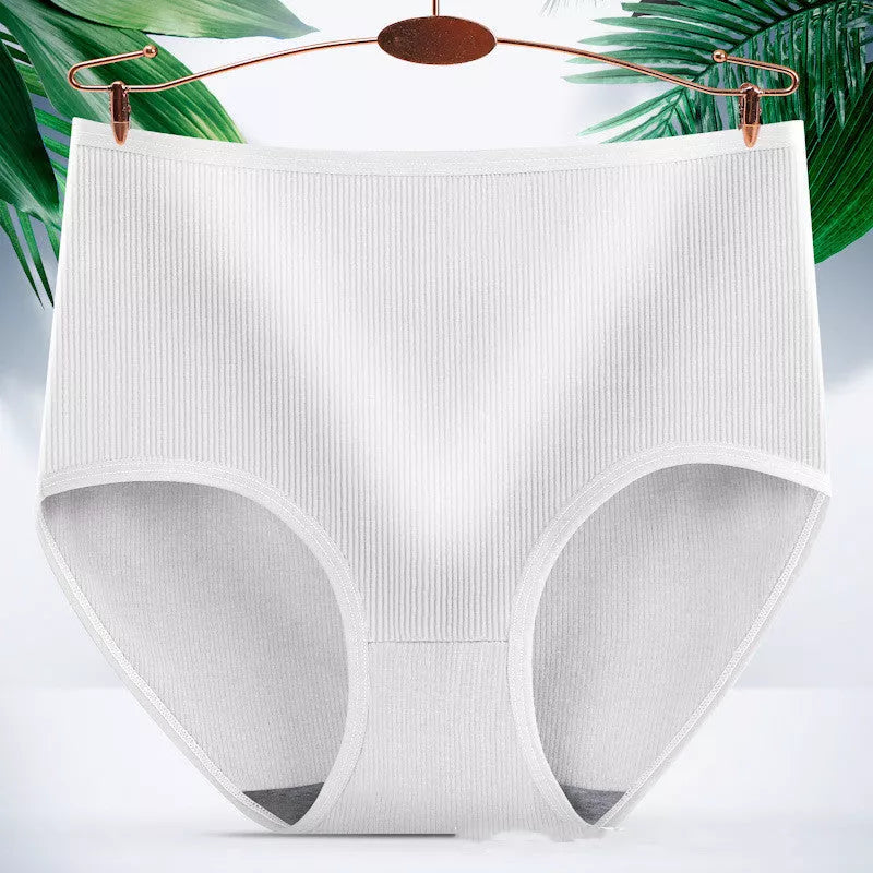 Women's high waist tummy tucking and hip lifting body shaping panties in milk silk