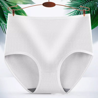 Women's high waist tummy tucking and hip lifting body shaping panties in milk silk