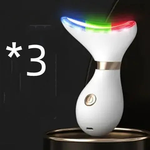 Tightening beauty instrument with USB charging and three light modes, white and gold options