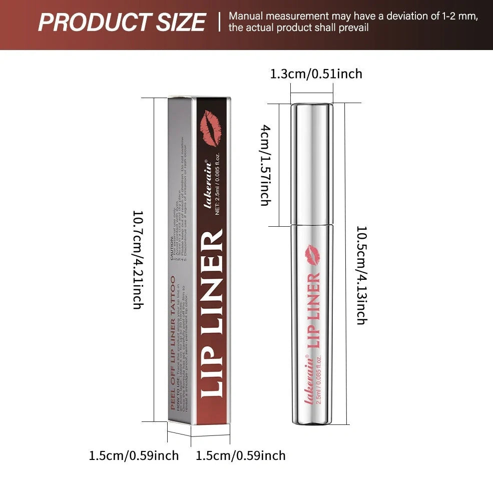 Matte finish pointed toe tear and pull lip liner showing 14cm length and colour-coded end