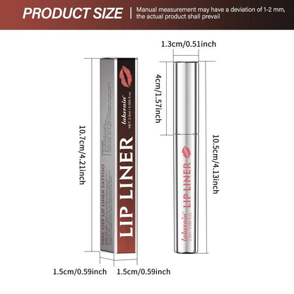 Matte finish pointed toe tear and pull lip liner showing 14cm length and colour-coded end