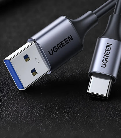 Black Lvlian Micro USB data cable with straight connector, 1 metre long.