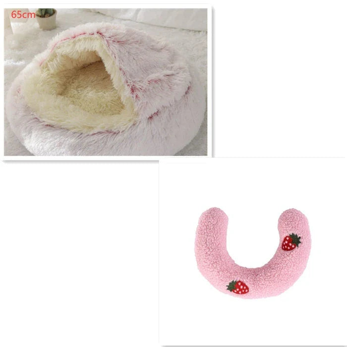 Cozy All-in-One Pet Bed in various colors and sizes, providing a plush and comfortable retreat for cats and dogs