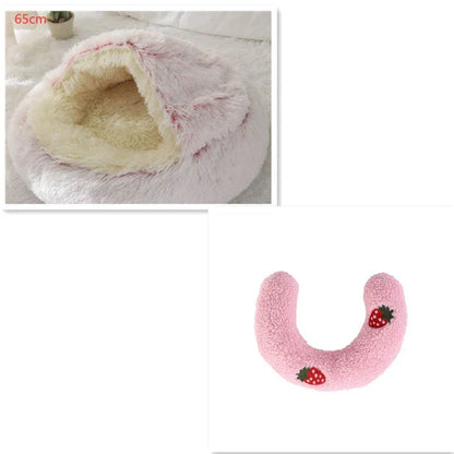 Cozy All-in-One Pet Bed in various colors and sizes, providing a plush and comfortable retreat for cats and dogs