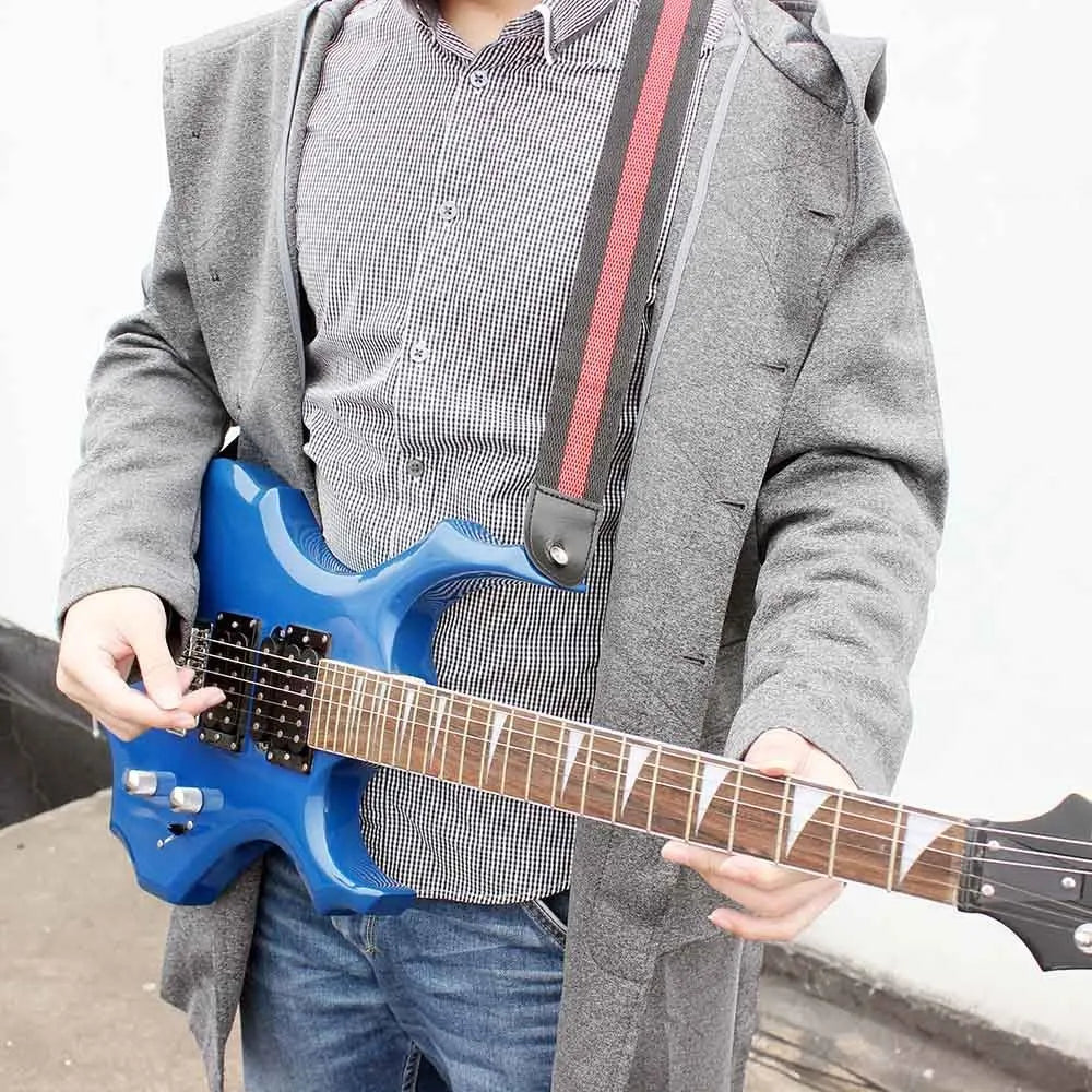 Woven crossbody strap for guitars and ukuleles in multiple colours with adjustable length