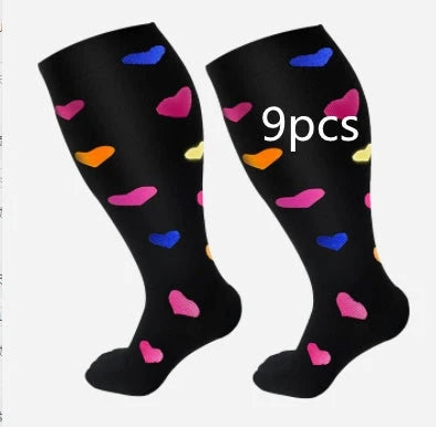 Premium plus size compression socks with breathable bamboo fibers, innovative compression technology, and stylish designs for active lifestyles