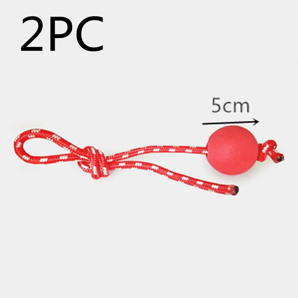Dog biting sucker multifunction pet molar bite toy with rubber, TPR and cotton fibre rope in red, blue, green, orange or purple