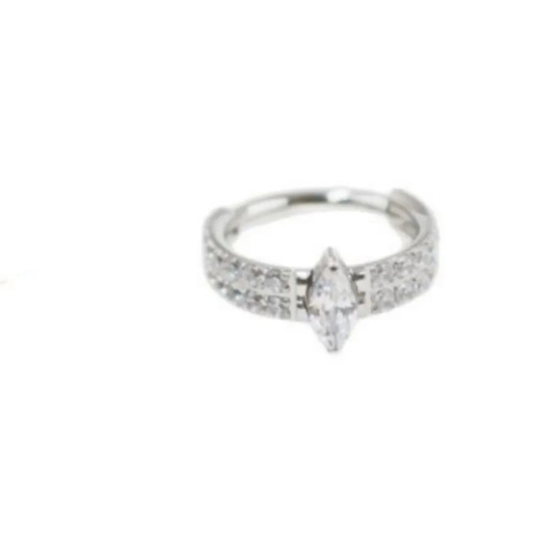 Heart shaped zircon earrings in titanium steel with diamond treatment in gold and silver colour options