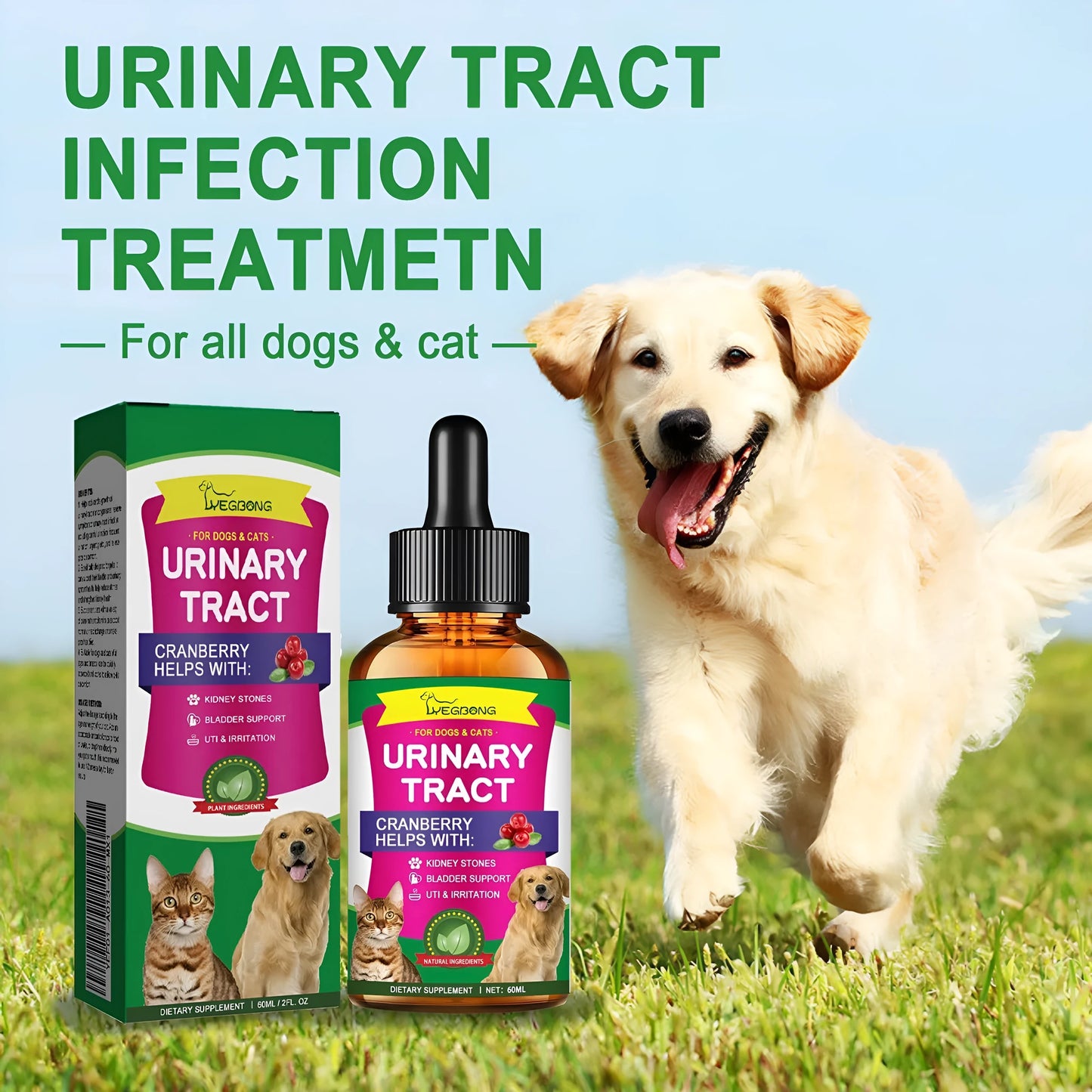 60ml pet care drops bottle with natural botanical extracts for animal comfort