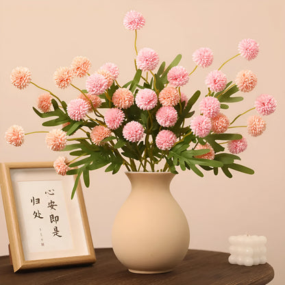 Five-head white dandelion chrysanthemum silk artificial flower bouquet arrangement