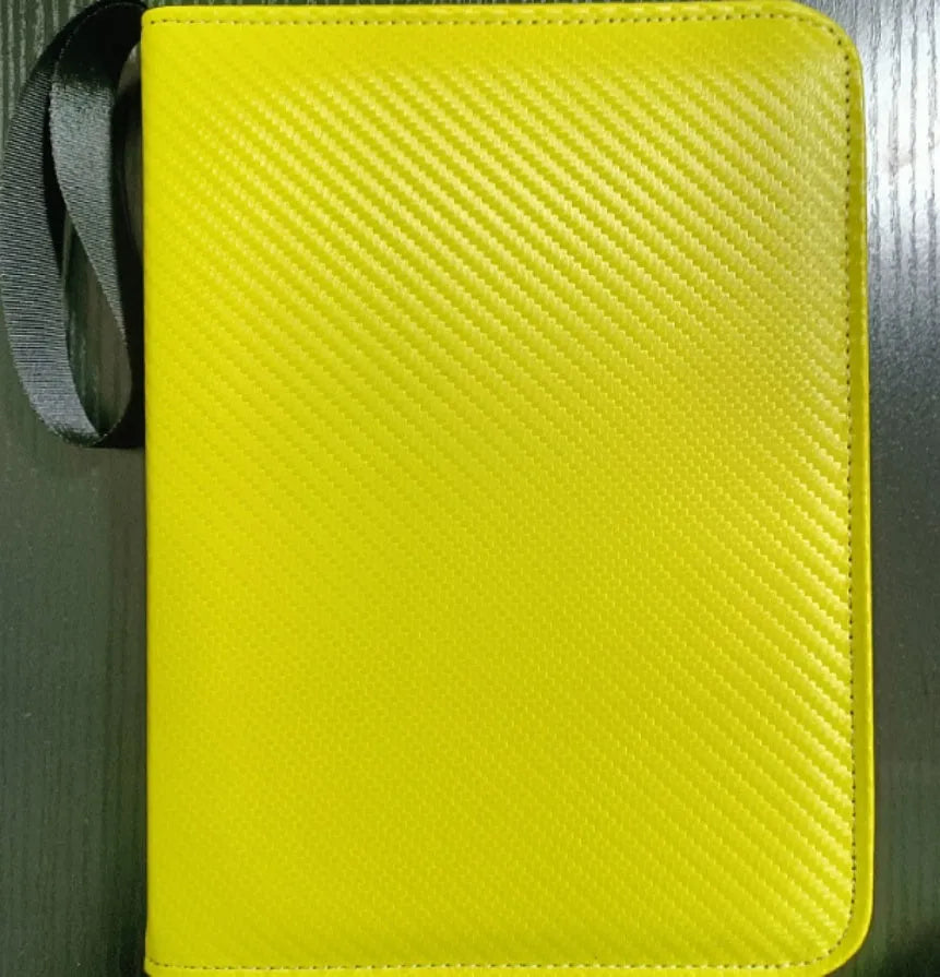 Four-grid card storage bag in black, yellow, sky blue, or red, holding up to 400 trading cards