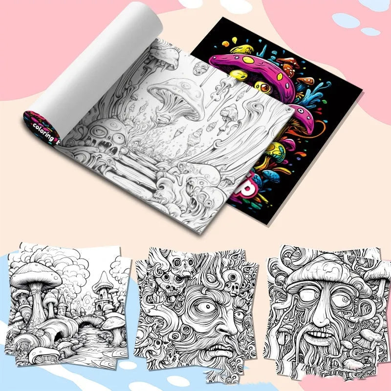 Acid tour colour creative painting book with paper pages, 200mm long.