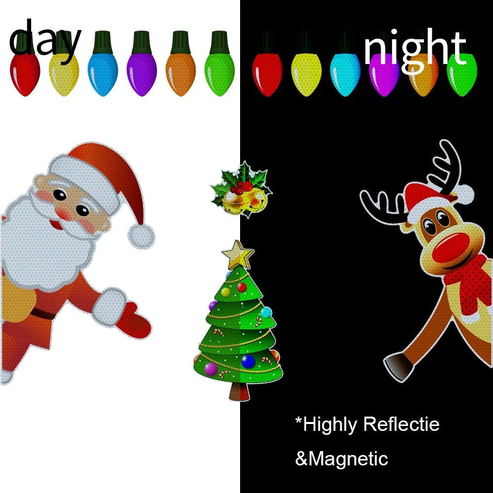 Reflective orange Christmas elk magnetic car decoration sticker with RFM025 design