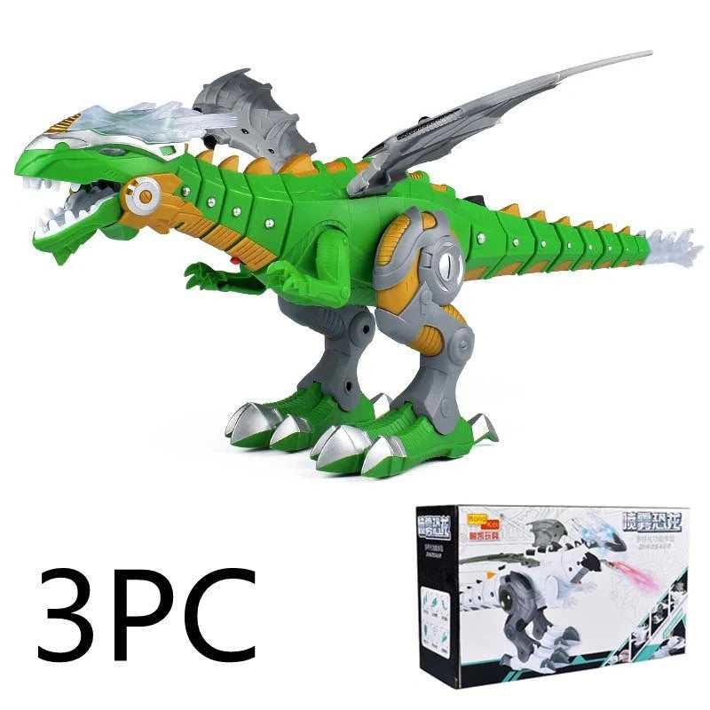 Intelligent Robot Toy Dinosaur with water spray feature in green and white