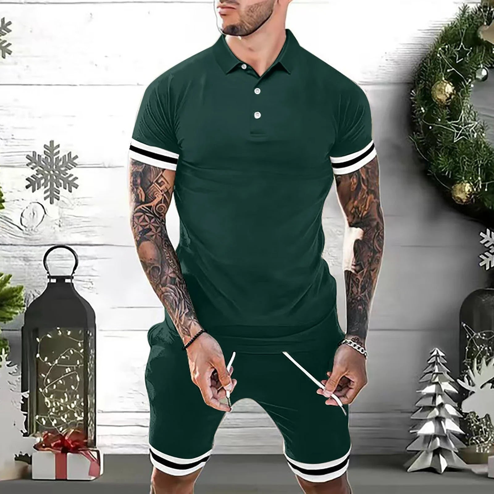 Versatile men's casual 2-piece tracksuit set in various colors and sizes