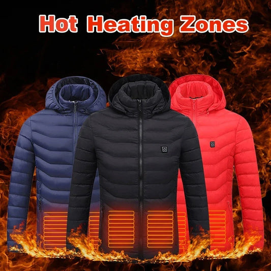 Cozy and stylish electric heated winter jacket with USB charging and adjustable temperature settings