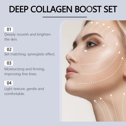 Collagen moisturising suit kit showing facial mask and 30ml essence bottle for skincare treatment